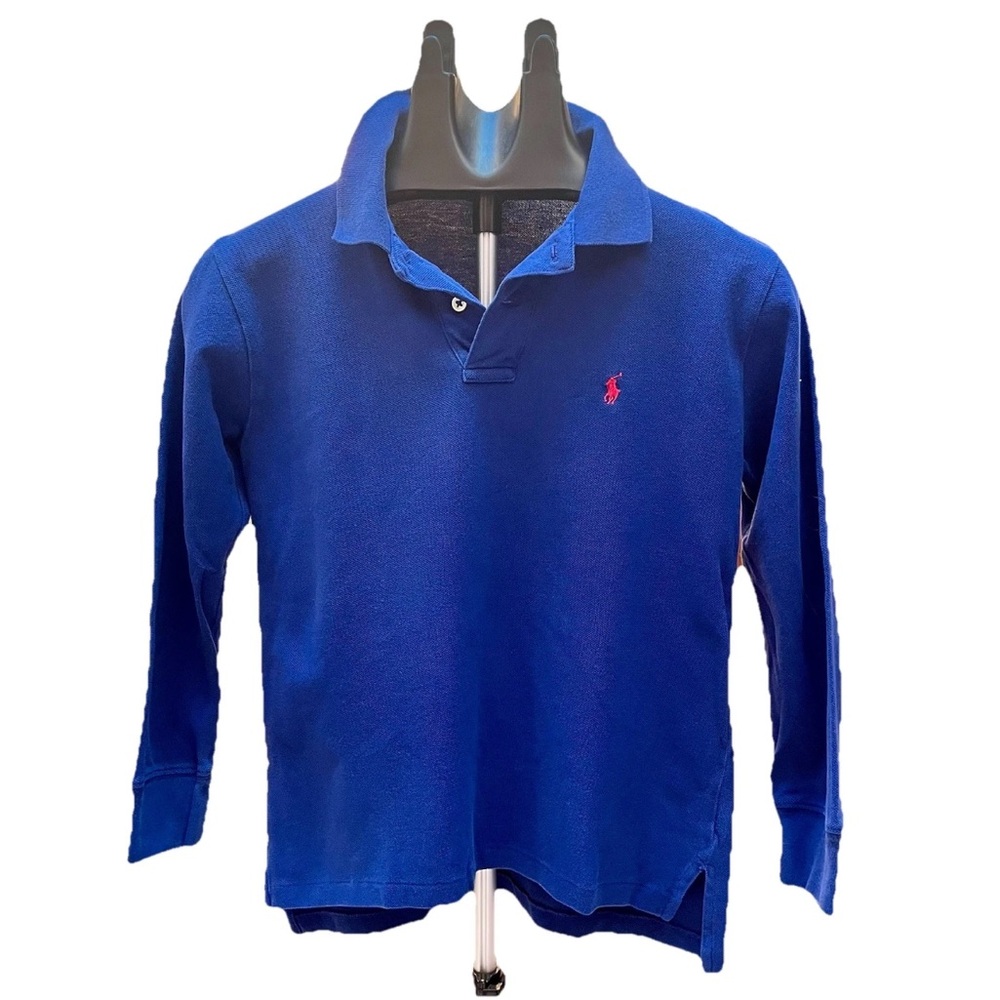Blue Long Sleeve Polo Shirt - Size S